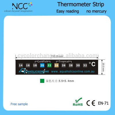 Customer design liquid crystal aquarium thermometer strip temperature strips