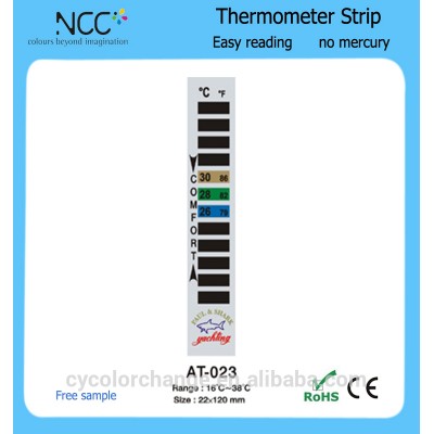 LCD aquarium thermometer strips with self adhesive sticker