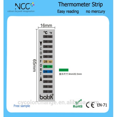 gift promotion OEM Liquid crystal aquarium thermometer strip with sticker LCD display